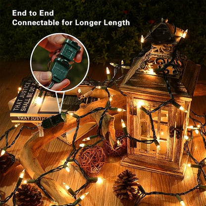BrizLabs Clear White Incandescent Christmas String Lights 600 Count 139.2ft | Connectable; UL Certified; Outdoor Mini Lights Set Xmas Tree Light for Indoor Outside Holiday Tree Garden Party Home Decor