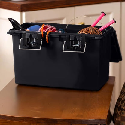 Sheffield Ammo Box Made in USA, Stackable Lockable Ammo Storage Box, Black | XL & Standard Lockable Storage Box, Water & Dust Resistant Dry Box, Secures Hunting Gear, Gun Accessories, Supplies, Bullets