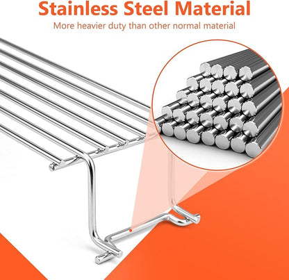QuliMetal Stainless Steel Warming Rack for Weber Spirit 300, Grill Parts for Weber Spirit 2 300 Series Grills with Front Control Knobs, 7641 Upper Rack for Weber Genesis Silver Gold B/C Grills
