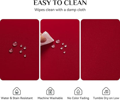 Softalker Rectangle Tablecloth, Waterproof Table Cloths Wrinkle Free Fabric Washable Polyester Table Cover for Dining Tables Party Outdoor Camping Parties Buffet - 60 x 84 inch, Red