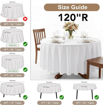 Fitable 6 Pack Bronze Round Tablecloths - 120 Inches in Diameter | Wrinkle & Stain Resistant, Washable Polyester Fabric, For Wedding Party Banquet Formal Events Fall Thanksgiving Harvest