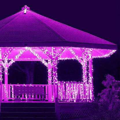 kemooie 500 LED Halloween Lights Outdoor, 164 FT Fairy Lights with 8 Modes | Purple, Timer&Memory Function, Plug in Powered, IP44 Waterproof, Indoor Outdoor Use, Home/Party/Garden/Halloween Decor
