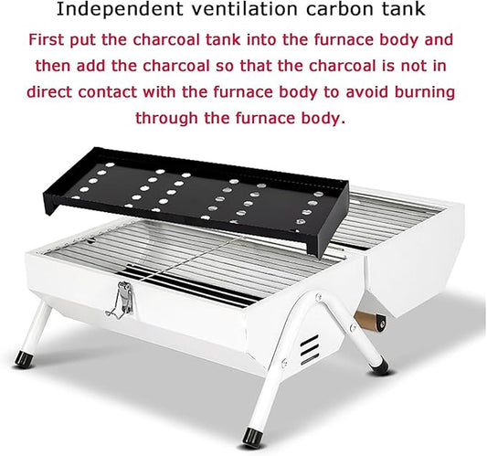 EKsma Portable Foldable Outdoor Charcoal Grill for Grilling Charcoal Grill for Grilling Meat, Fish and Vegetables(Black)