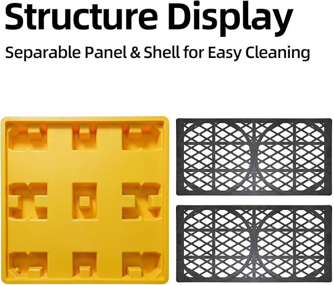 4-Drum Spill Containment Pallet | 51"x51"x6" Heavy-Duty Polyethylene Tray with Drain | Anti-Slip & Detachable Secondary Containment for Industrial 55-Gallon Storage