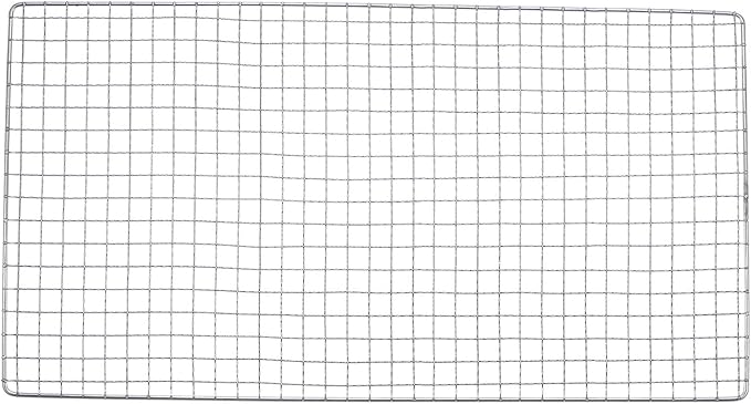 HARFINGTON Square BBQ Grill Net 26x62cm Stainless Steel Cross Wire Barbecue Mesh Mat for Baking Smoking Charcoal Grilling Roasting
