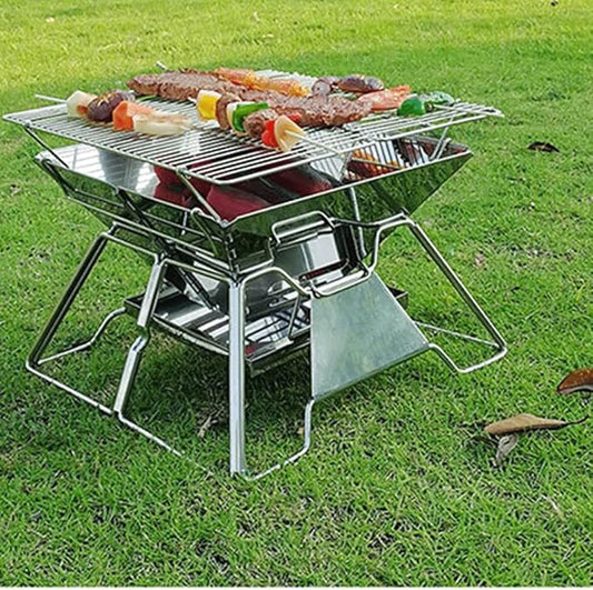 JSEIAJB 1pcs Foldable Grill Camp Cooker Charcoal Stove Family Travel Home Barbecue Grill Mini Bbq Outdoor Portable
