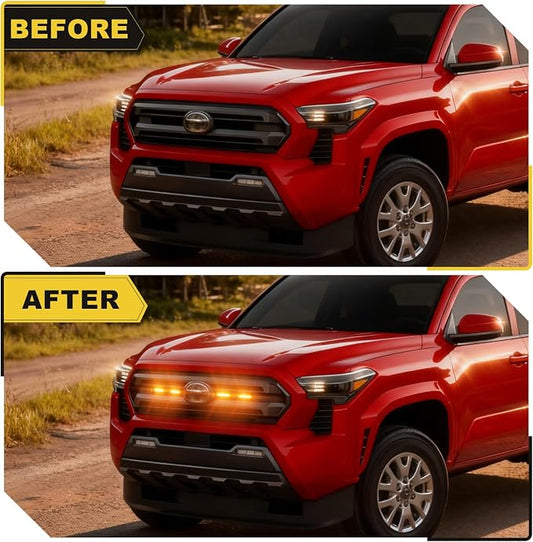 Front Grille Grill led Lights for 2024 2025 Tacoma SR SR5 Amber | 2026 toyota tacoma sr sr5 grills light accessories