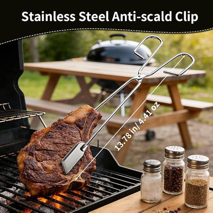 Grilling Accessories, BBQ Grill Tools Set with Spatula, Tongs, Brush & Bottle Opener, Stainless Steel Outdoor Barbecue Kit, Funny Grilling Gifts for Men