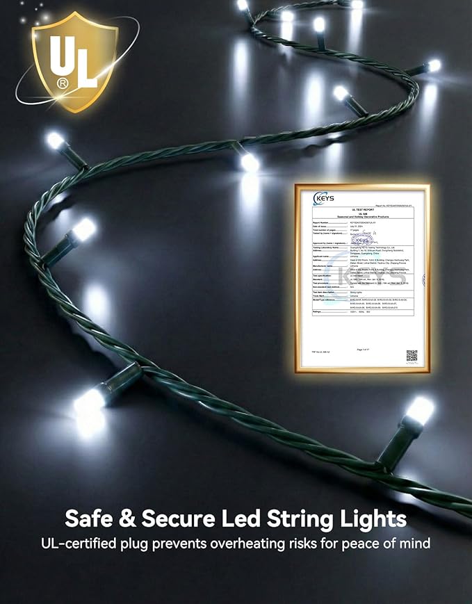 LitHome 328FT 1000 LED String Lights Outdoor Indoor, 8 Modes Waterproof Christmas String Lights with Timer & Memory Function, Outdoor Christmas Lights Green Wire for Xmas Tree Party Garden, White