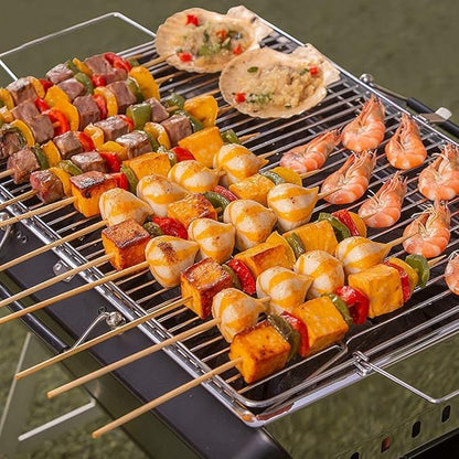 Portable barbecue grill Household outdoor barbecue grill Outdoor charcoal stainless steel barbecue utensils Foldable barbecue stove Suitable for 3-8 people