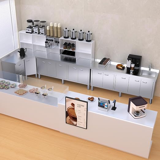 WWK Outdoor Kitchen Drawer, Stainless Steel Kitchen Cabinet with Drawers, Triple Access BBQ Drawers for Outdoor, Commercial Restaurant, Garage, 20.87" D x 19.68" W x 35.43" H