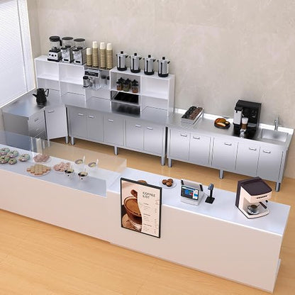 WWK Outdoor Kitchen Drawer, Stainless Steel Kitchen Cabinet with Drawers, Triple Access BBQ Drawers for Outdoor, Commercial Restaurant, Garage, 20.87" D x 19.68" W x 35.43" H