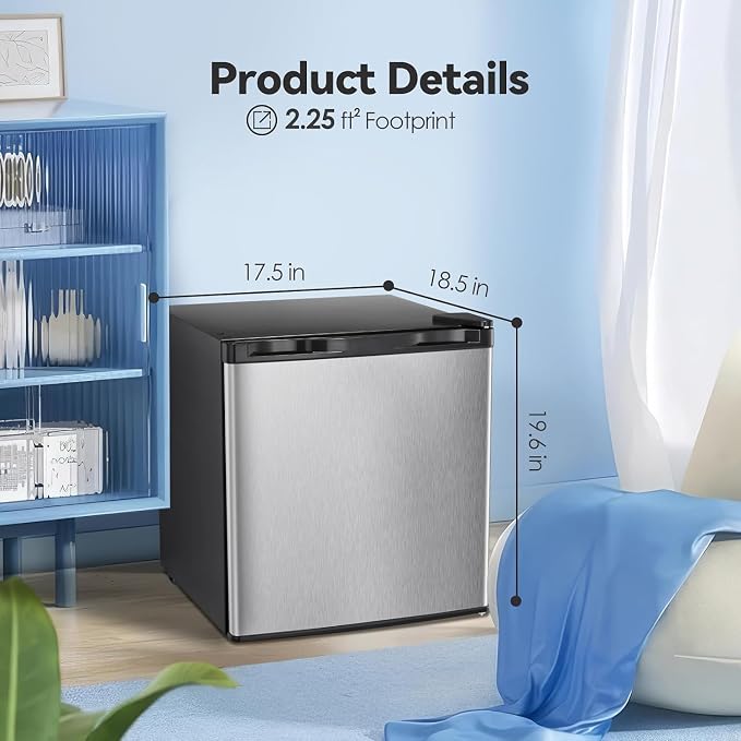 Antarctic Star 1.1 Cu.ft Small Upright Freezer, Compact Mini Freezer with Adjustable Thermostat, Removable Shelves, Reversible Door Hinge, Quiet for Home/Office/Dorm/Kitchen