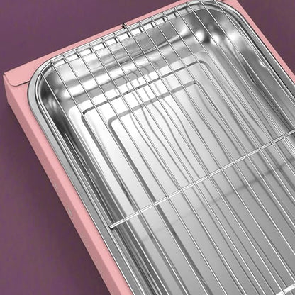 Portable and Compact Disposable Charcoal Grill - Detachable Stainless Steel BBQ Smoker Grill for Outdoor Camping(Pink)