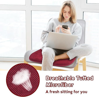 Wine Red Chairs Cushions for Dining Chairs 6 Pack Non Slip Foam Kitchen Seat Cushions Washable Soft Thick Patio Pads Large Wooden Metal Tapered Chair Cushions,17" x 15"