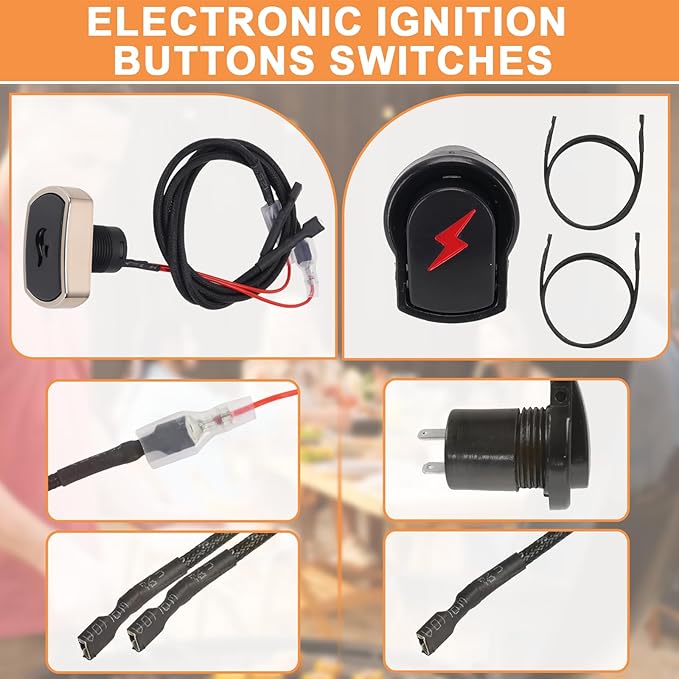 G511-0055-W1 Grill Igniter DHLG-5A for Charbroil Igniter Replacement, G515-0030-W2 5 Outlet Electronic Ignition Module w/ Wires & 2 Push Buttons for Charbroil Grill Replacement Parts Surefire Ignitor