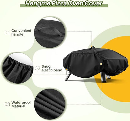 Pizza Oven Cover for Ooni 2 Pro 18" Gas Pizza Oven | Outdoor Accessory Fits 18" Gas Propane Powered Pizza Ovens, Weatherproof Waterproof 600D Heavy Duty Protective Cover