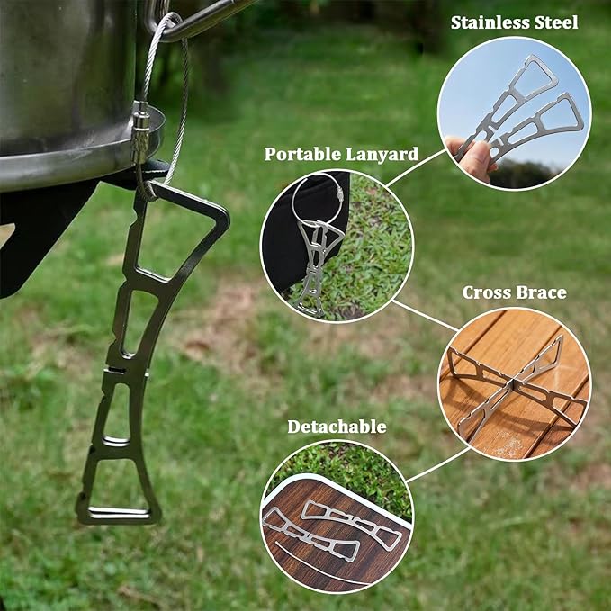 MIUPOO Outdoor Cooking Rack,Stainless Steel Baking Steaming Roasting Rack,for BBQ,Steaming,and Outdoor Cooking,Steam Rack Removable,4.85 Inches,2 Pieces.
