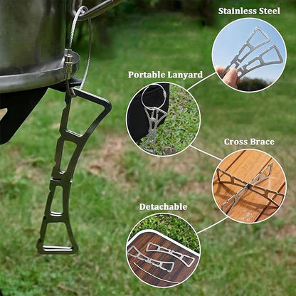 MIUPOO Outdoor Cooking Rack,Stainless Steel Baking Steaming Roasting Rack,for BBQ,Steaming,and Outdoor Cooking,Steam Rack Removable,4.85 Inches,2 Pieces.