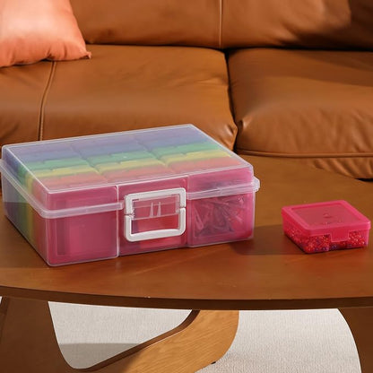 18 Pack Plastic Storage Box Arts & Crafts Storage Boxes & Organizers | Multifunctional Design,Stackable,See Through,Versatile Organization,Space-Saving,Durable,Dust Protection