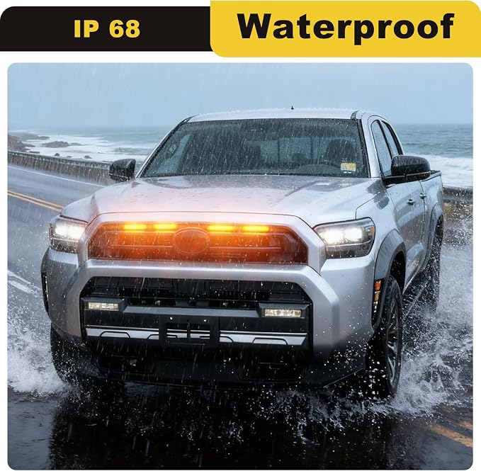 Amber Front Grills Led Lights for 2025 2026 Toyota 4Runner SR5 | 6th gen Grill Grille Light Accessoris (For SR5 only )