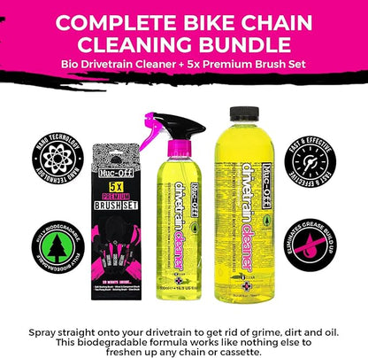 Muc-Off Bio Drivetrain Cleaner | Effective Biodegradable Bicycle Chain Cleaner and Degreaser Spray | Suitable for All Types of Bike