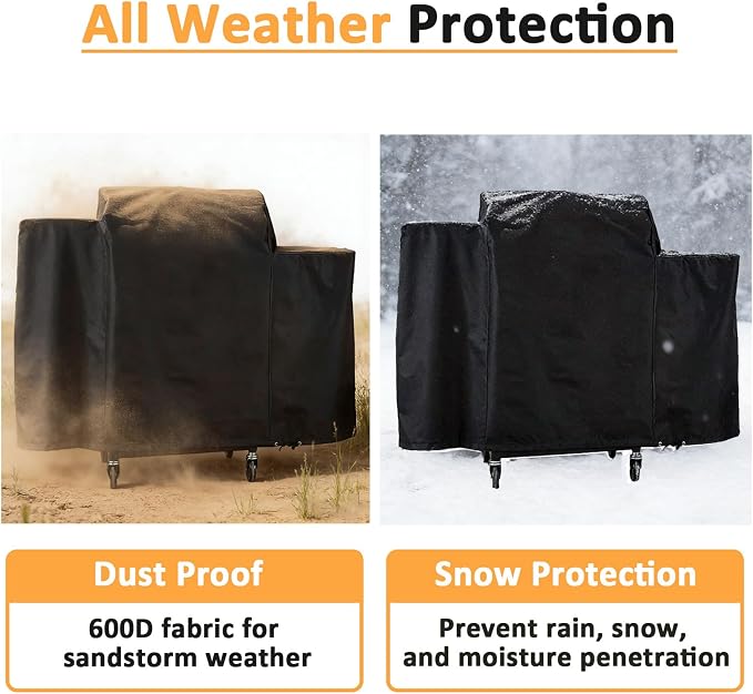 Grill Cover for Pit Boss 700FB, 700D, 700S, 700SC Wood Pellet Series Grills, Replace for Pit Boss 73701, 600D Heavy Duty Waterproof Fade Resistant Grill Cover for Pitboss