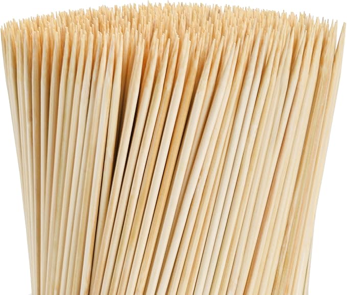 Fasmov Bamboo Skewer Sticks, 1000 Pack 12 inches Barbecue Kabob Skewers for Grill, BBQ, Kebab, Marshmallow Roasting or Fruit Sticks