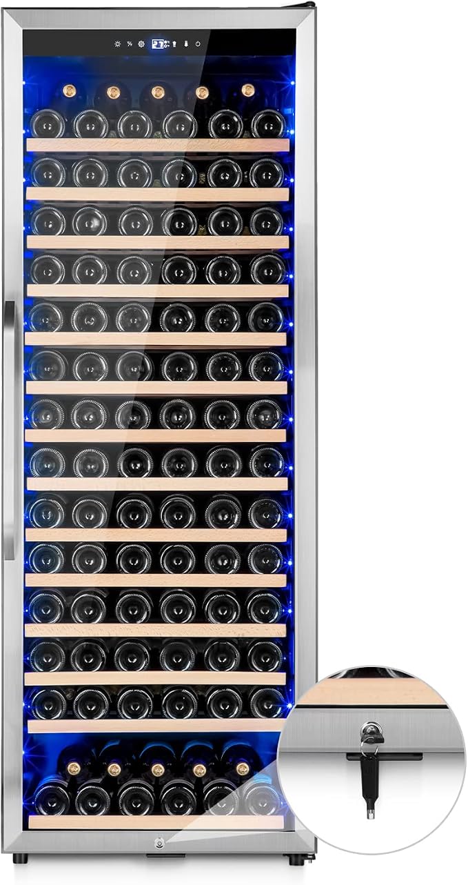 Velivi Wine Cooler Refrigerator, 179 Bottles Professional Wine Fridge | with Powerful Compressor,Quiet Operation and Elegant Design for Wine Lovers