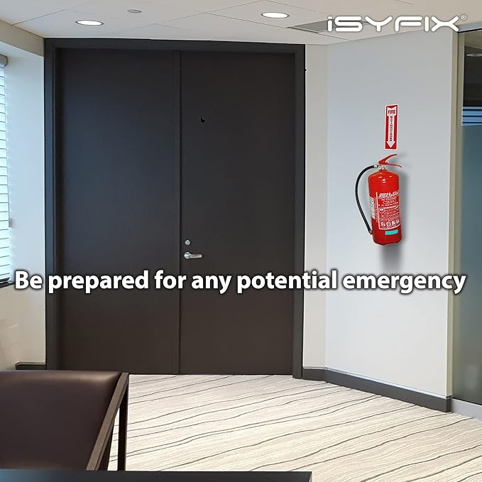 iSYFIX Fire Extinguisher Signs Stickers – 3 Pack 4x12 Inch – Premium Self-Adhesive Vinyl Decal, Laminated for Ultimate UV, Weather, Scratch, Water & Fade Resistance, Indoor & Outdoor