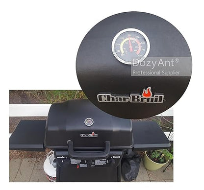 DOZYANT BBQ Charcoal Grill Smoker Temperature Gauge 2 PCS Pit Barbecue Thermometer Fahrenheit and Heat Indicator for Meat Cooking Port Lamb Beef, Stainless Steel Temp Gauge