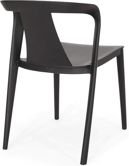 Christopher Knight Home Ianthe Outdoor Dining Chair (Set of 2), Black