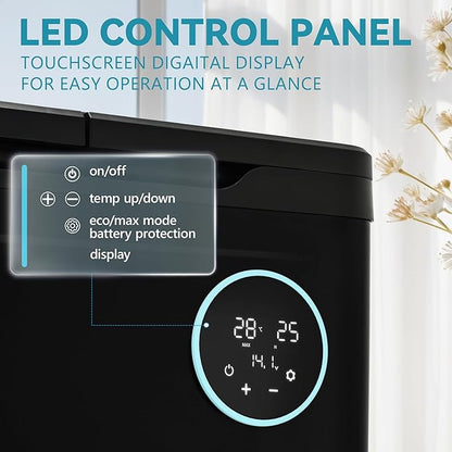EUHOMY 12 Volt Refrigerator, 37QT Dual Zone Electric Cooler APP Control, Car Refrigerator with 12/24V DC 110-240V AC, Car Fridge -4℉~68℉, Portable Freezer Aluminum Interior for Camping,Trip,Home,Truck