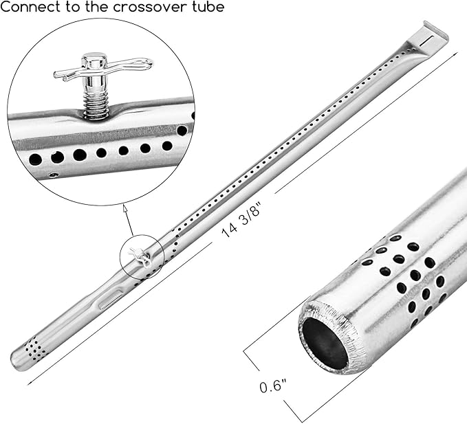 Utheer Grill Replacement Parts for Charbroil Advantage Series 4 Burner 463344015 463343015 463240015 463432215 Gas Grills, 3 Burner 463436815, Grill Burner Heat Plate Shield Adjustable Crossover Tube