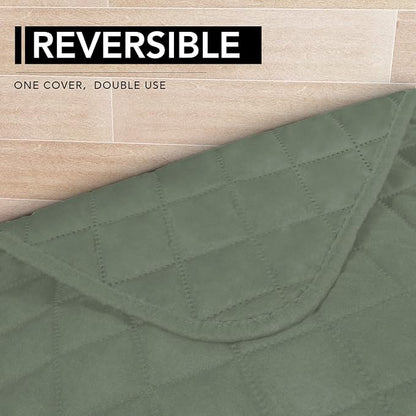 Easy-Going Sectional Couch Covers for Dogs L Shape Sofa Cover Reversible Sofa Slipcover Chaise Lounge Cover Furniture Protector Cover for Pets Dog Cat (42 x 68 inches, Greyish Green/Greyish Green) | Greyish Green, Soft Sofa Slipcover For Dogs, Fits Lef...