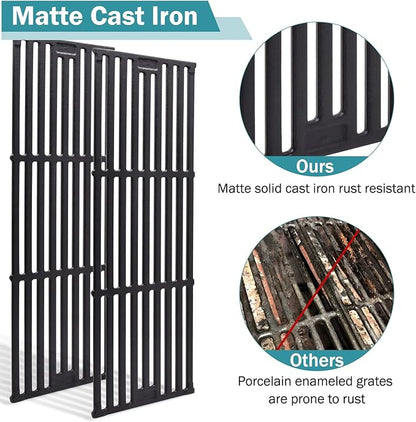 Criditpid Grill Grates for Char Griller 5050, 3001, 2121, 5650, 5072, 2123, 2828, 3072, 3030, 3008, 4000, 19 3/4" Cast Iron Cooking Grate Replacement Parts for Chargriller 5050, King Griller, 4-Pack
