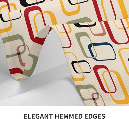 Mid Century Modern Retro Tablecloth for Dining Room Kitchen Birthday Party Decorations, Rectangular 54"x72" Oil-Proof Waterproof Vintage Decorative Table Cover