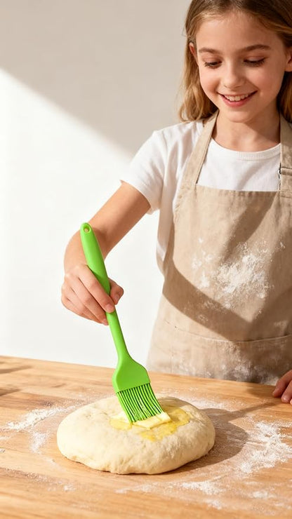 Green Silicone Pastry Basting Brush - Food Grade BPA Free, Heat Resistant Up to 660°F/315°C, Dishwasher Safe Cooking Brush for Baking, BBQ, Grilling, Sauce,Butter,Cake & Bread