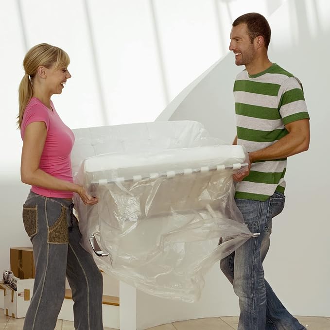 Uboxes (72x46) Chair Covers 2 MIL Heavy Duty Polyethylene to Protect Items from Dust Dirt and Spills, Clear, Set of 2