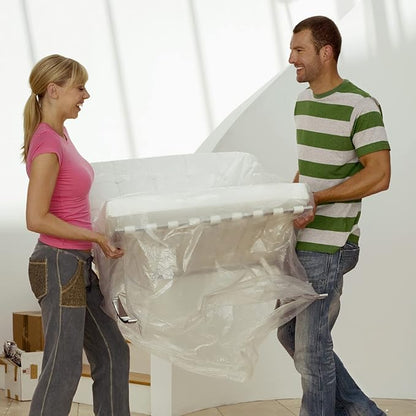 Uboxes (72x46) Chair Covers 2 MIL Heavy Duty Polyethylene to Protect Items from Dust Dirt and Spills, Clear, Set of 2