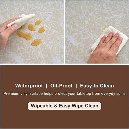 LIBERECOO Heavy Duty Vinyl Tablecloth with Flannel Backing Waterproof Oil-Proof Plastic Table Cloth Stain-Resistant Wipeable Rectangle or Square Table Cover for Indoor and Outdoor 60 x 102 Inch