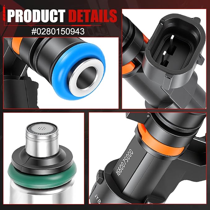 Fuel Injectors Set of 6 Compatible with Nissan 2012-2021 NV1500 NV2500 NV3500 2005-2019 Frontier 2005-2015 Xterra 2005-2012 Pathfinder Equator 4.0L Replace 0280158007