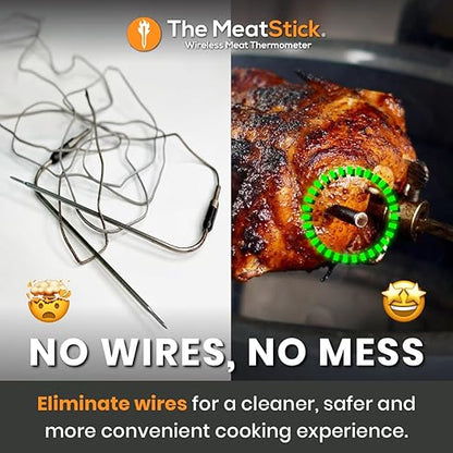 MeatStick WiFi Kit [Unlimited Range] | Duo Sensors Smart Wireless Meat Thermometer with Bluetooth | for Smoking, Grilling, BBQ, Air Fryer, Deep Frying, Oven, Sous Vide, Rotisserie
