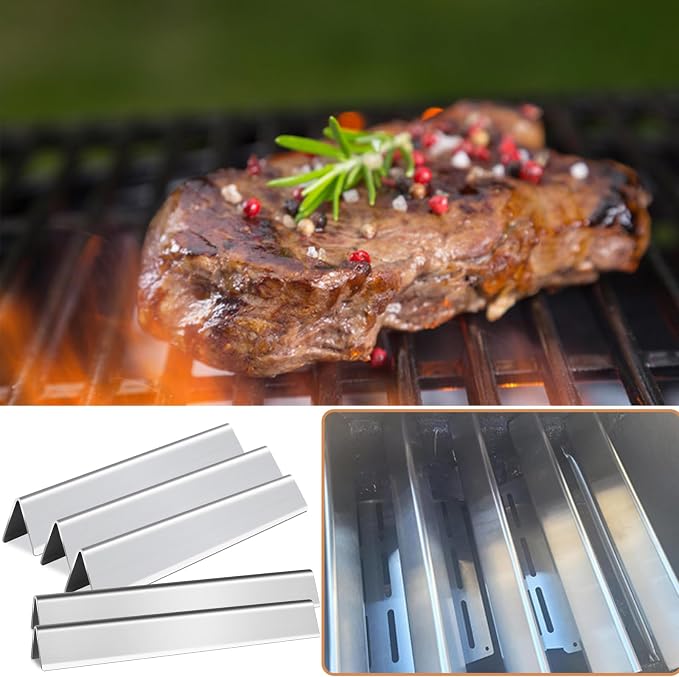 7620 7621 17.5" Flavorizer Bar for Weber Genesis 300 Series Grill Parts | Grill Parts for Weber Genesis E/EP-310, 320, 330, Genesis S/E-310, 320, 330 with Front Control Knobs, Stainless Steel, 5-Pack