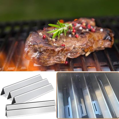 7620 7621 17.5" Flavorizer Bar for Weber Genesis 300 Series Grill Parts | Grill Parts for Weber Genesis E/EP-310, 320, 330, Genesis S/E-310, 320, 330 with Front Control Knobs, Stainless Steel, 5-Pack