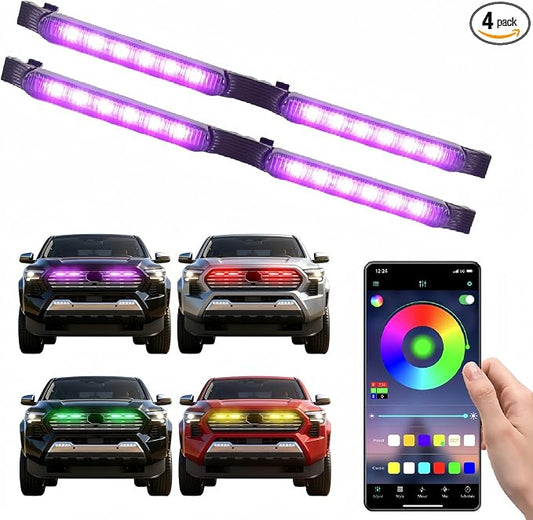 RGB Led Grills Lights for 2024 2025 2026 Toyota Tacoma Limited | amber ,white ,RGB 2025 2026 tacoma limited grille light assembly