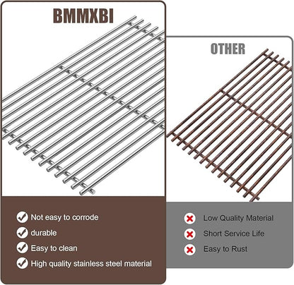 74037 Non-Stick Grill Grates for Pit Boss PB340 PB440 Series Wood Pellet Grills Accessories, Stainless Steel Replacement Cooking Grid for Pit Boss Replacement Parts PB440D2,Mahogany 440,2-Pack