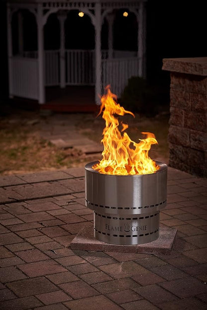 Portable Inferno Smokeless Wood Pellet Outdoor Fire Pit, Rust Proof, 13.5" Diameter, Stainless Steel