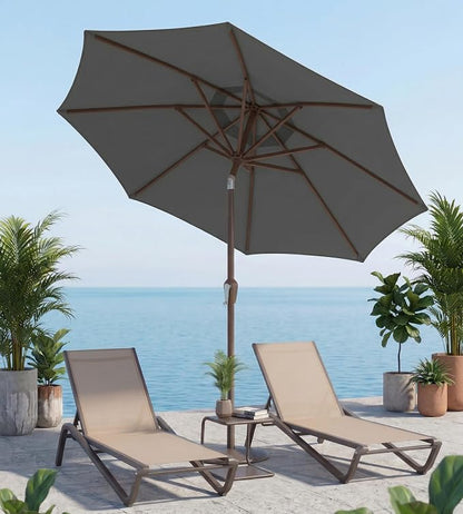 10FT Patio Umbrella, Outdoor Umbrella with Push Button Tilt and Crank, 8 Sturdy Ribs, UV Protection & Waterproof Market Umbrella for Pool, Backyard, Beach,Deck