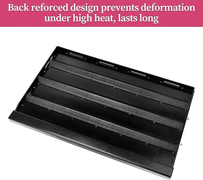 Universal 25" x 16" Nano-Ceramic Nonstick Coating Grill Griddle for Gas Grill, Cast Iron Griddle for Charcoal, Gas Grills, Camping, Flat Top Plate Insert with Grease Groove and Removable Handles